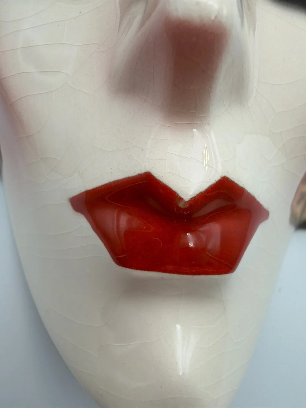 San Francisco About Face Clay Art  Porcelain Mask with Animal Print Accent